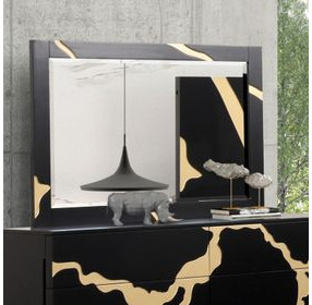 Goldsberg Black and Gold Rectangular Dresser Mirror