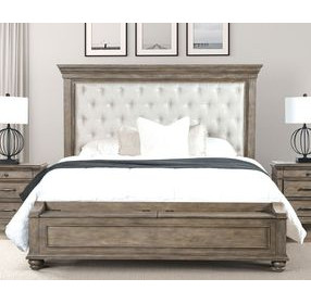 Philomath Aged Oak Upholstered Storage Panel Bedroom Set