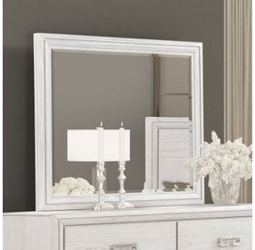 Basilone Rustic White Rectangular Dresser Mirror