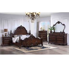 Francione Dark Cherry Panel Bedroom Set