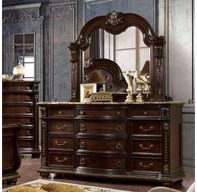 Fromberg Brown Cherry Arched Dresser Mirror