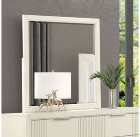 Isadore Antique White Square Dresser Mirror