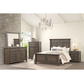 Huddersfield Dark Walnut King Panel Bed