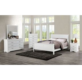 Louis Philippe White Sleigh Bedroom Set