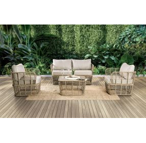 Johari Beige Outdoor Upholstered Lounge Chair Set of 2