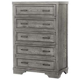 Foundry Brushed Pewter 5 Drawer Chest