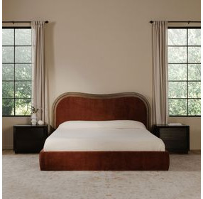 Camilla Chestnut King Upholstered Platform Bed