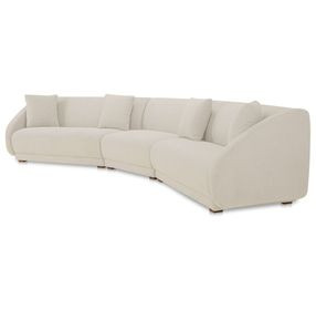 Fraser Off White 3 Piece Modular Sectional with Slipper Chair
