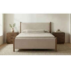 Warren Beige And Brown Upholstered Panel Bedroom Set