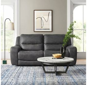 Demetrius Dark Gray Power Reclining 66" Loveseat with USB Charging
