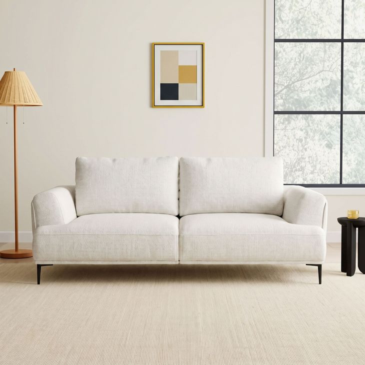 Gladbach Linen White 65" Loveseat