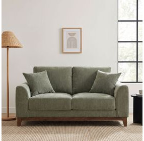 Watton Olive Green 65" Loveseat with Pillows