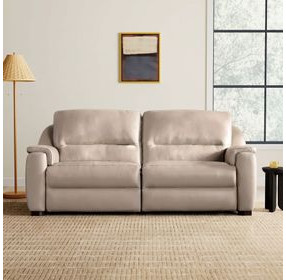 Altamura Taupe Leather 62" Power Reclining Loveseat