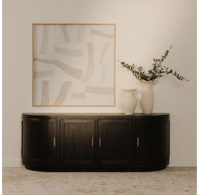 Nicola Black 4 Door Media Cabinet
