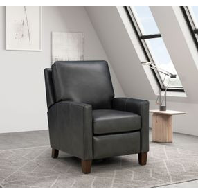 Fremont Elway Dark Gray Leather Push Thru The Arms Recliner