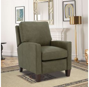 Fremont Oasis Olive Leather Push Thru The Arms Recliner