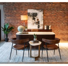 Brisbane Chestnut Leather Halstead Dining Chair