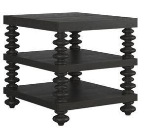 Atrium Black Rectangular End Table
