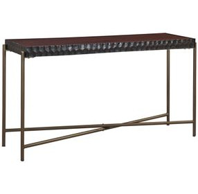 Vallarta Brown and Gold Rectangular Console Table