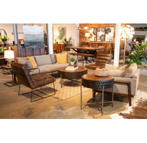 Melbourne Antique Whiskey Leather Accent Chair