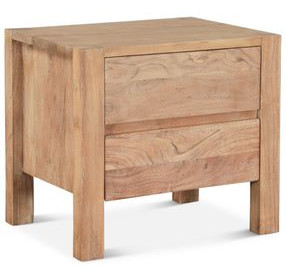 Mesa Brushed Acacia 2 Drawer Nightstand