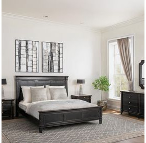 Trento Distressed Black Panel Bedroom Set
