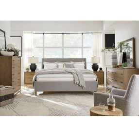 Fernholt Belgian Wheat and Gray Upholstered Panel Bedroom Set
