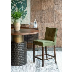 Aven Green Eco Suede Counter Height Stool