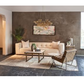 Rhodes Antique Brass and Marble Top Square Side Table