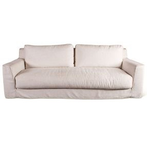 Oliver White Linen Slipcover Living Room Set