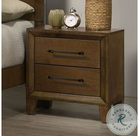Ballard Walnut Brown 2 Drawer Nightstand