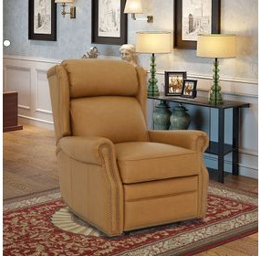 Gabby Santa Fe Brandy Leather Lounge Power Recliner with Power Headrest and Power Lumbar