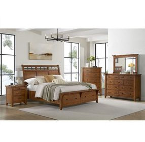 Joseph Chestnut King Sleigh Storage Bed