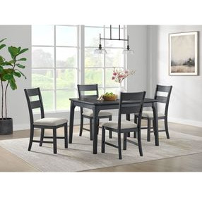 Mendoza Black and Gray Upholstered 5 Piece Dining Set