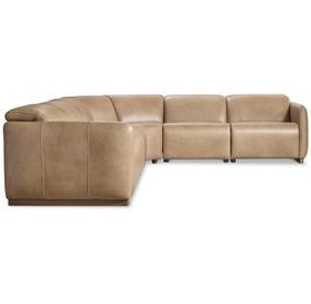 Alta Brown Leather 6 Piece Modular Power Reclining Sectional
