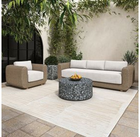 Soma Gray and Natural 100" Outdoor Sofa