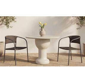 Zola Dark Brown Outdoor Dining Chair Set of 2