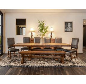 Grassroots Warm Earth Tone Extendable 100" Dining Table
