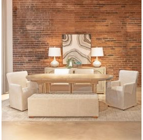 Valencia Gray Birch 110" Extendable Oval Dining Table