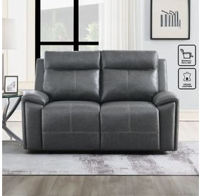 Gaston Gray 65" Manual Reclining Loveseat