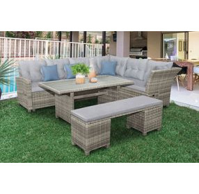 Malia Gray 59" Rectangular Outdoor Patio Dining Table
