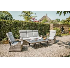 Antigua Gun Metal Brown and Gray Upholstered Outdoor Armchair