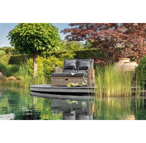 Bahia Tobago Brown and Dark Gray Outdoor Reclining Chaise Lounge