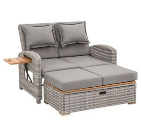 Bahia Tobago Gray Outdoor Reclining Chaise Lounge