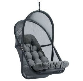 Breeze Dark Gray Outdoor Swing Chair with Stand