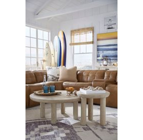 Sunset Cove Sanibel Brown Round Nesting Cocktail Table