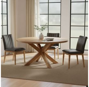 Demi Brown Leather Upholstered Dining Chair Set of 2