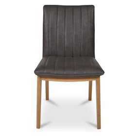 Demi Brown Leather Upholstered Dining Chair Set of 2