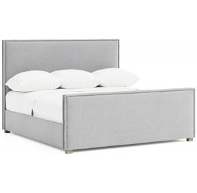Sawyer Gray Upholstered King Panel Bed
