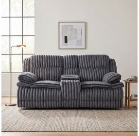 Goodland Dark Gray Double Reclining Loveseat with Center Console